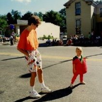 Amie the Tomato With Mom in Children's Parade at the Peach Festival