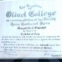 Marguerite Giddings's College Diploma