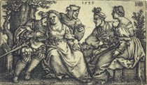 Two Couples and Buffoon-Hans Sebald Beham