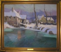 The Mill (Winter Scene in Brittany)-George Ames Aldrich