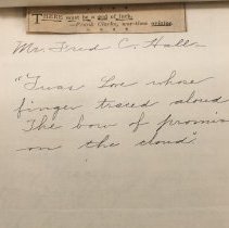 Newspaper clipping with note to F. C. Hall from unknown source.