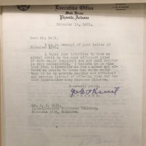 Letter from the Governor of Arizona to F. C. Hall regarding his intent to make an annual award to most efficient pilot.