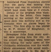 Associated Press dispatches showed taht teh party was making fine progress and was on schedule which would land them here at 3 o'clock.