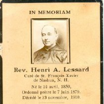 Rev. Henri (Henry) A. Lessard Prayer Card
