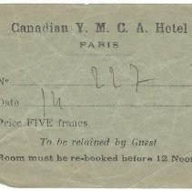 Y.M.C.A Hotel Paris Reciept