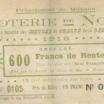 Christmas Lottery Ticket 1918