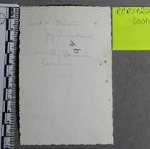 Inscription on Reverse of Photo A