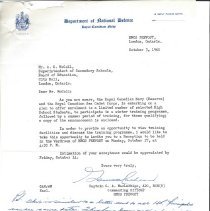 Letters addressed to A.G. McColl, Superintendent of Secondary Schools, London