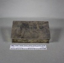 Silver cigarette box, top side view