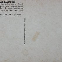 Iron Lace Balconies
Iron Lace Balconies, Old New Orleans
