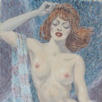 Untitled Nude (Redhead with dotted Swiss stole)