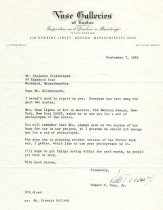 Letter from Robert C. Vose, Jr. to Benjamin Hildebrandt