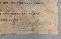 Detail of signature on label on back