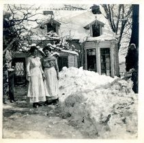 E. Alice Austen, [Back of Clear Comfort with snow], ca. 1890.