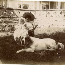 E. Alice Austen, [Junius & Baby with Dog], 1897.
