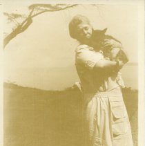 E. Alice Austen, [Gertrude Tate Holding her Cat], ca. 1930.