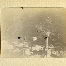 E. Alice Austen, [Two women standing on rocks], ca. 1899