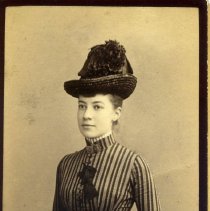 Dunn Portrait Studios, [Alice Austen Wearing a Striped Dress], 1887.