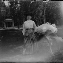 E. Alice Austen, Woman with Baby Carriage, 1892