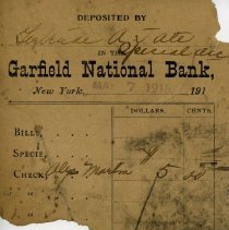 Garfield National Bank Deposit Slip May 7 1918