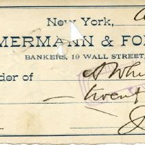 Check to A. White Aug 16, 1898 from John Firth