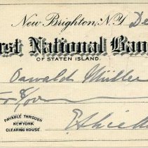Check from E. Alice Austen to Oswald Muller December 14 1898