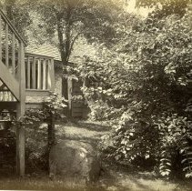 E. Alice Austen, [Aunt Minns steps & end of House], 1887.