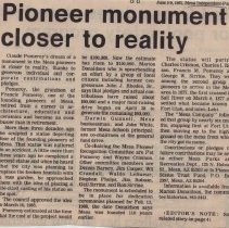 Pioneer monument closer to reality