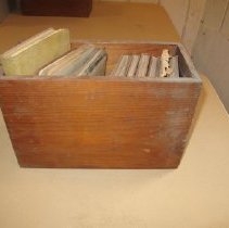 wooden book crate