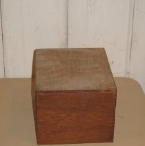 card index in wooden boxes