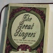 Fa2017.1.16 The Great Singers From The Dawn Of Opera To Our Time Front Cove