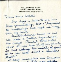 Carbon of letter sent from E. White to H. Tubbs 12/4/1940 and response