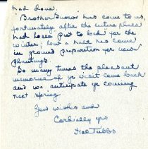Carbon of letter sent from E. White to H. Tubbs 12/4/1940 and response