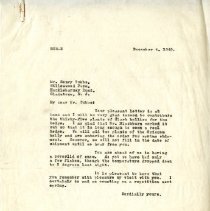 Carbon of letter sent from E. White to H. Tubbs 12/4/1940 and response