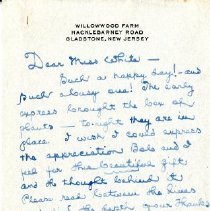 Handwritten letter to E. White from H. Tubbs