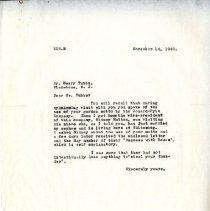 Carbon Copy of Letter from E. White to H. Tubbs 11/14/1940