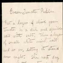 2020.7.8 Emma P Foster Cookbook Green Tomato Pickles