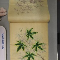 Botanical illustrations, handpainted over printing, tissue, bound