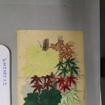 Botanical illustrations, handpainted over printing, tissue, bound