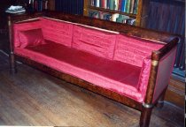 Sofa with satin damask covering