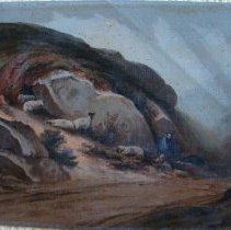 Untitled (shepherd with sheep), circa 1900-1914