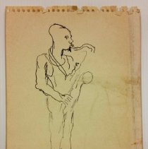 Delaney Untitled (Saxaphone Player), late 1950s