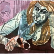 Salle Portrait with Scissors and Nightclub, 1987