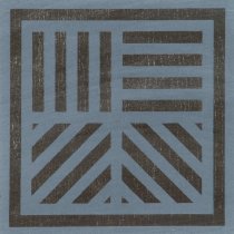 Bands of Lines in Four Directions (Gray on Colors): Yellow