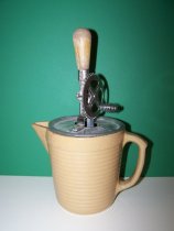 Tan Stonewear Batter Pitcher
