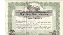 A stock certificate from the May Queen Mining Company.