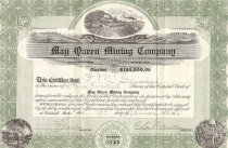 A stock certificate from May Queen Mining Company.