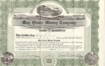 A stock certificate from the May Queen Mining Company.