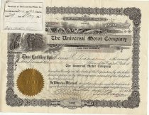 The Universal Motor Company Stock Certificate
