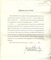 A certificate of title from the Idaho Agency of the Home Owners Loan Corpor